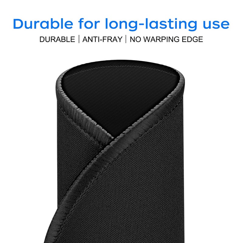 JIKIOU 4 Pack Computer Mouse Pad with Non-Slip Rubber Base, Premium-Textured Mousepads Bulk with Stitched Edges, Mouse Pads Pack for Computers, Laptop, PC, Office & Home, 7.9x7.9 inches, 3mm, Black - Image 3